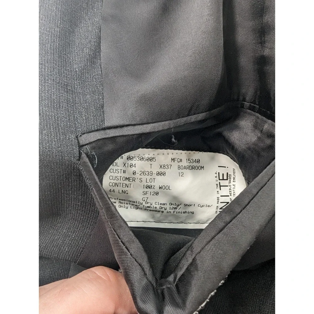 Hickey Freeman Blazer Sport ‎ Jacket Suit Coat Dark Gray Subtle Crosshatch 44L